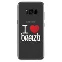 TPU0GALS8PLUSCOEURBREIZH - Coque souple pour Samsung Galaxy S8 Plus avec impression Motifs coeur rouge I Love Breizh