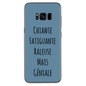 TPU0GALS8PLUSGENIALEBLEU - Coque souple pour Samsung Galaxy S8 Plus avec impression Motifs Chiante mais Géniale bleu