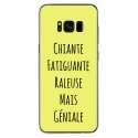 TPU0GALS8PLUSGENIALEJAUNE - Coque souple pour Samsung Galaxy S8 Plus avec impression Motifs Chiante mais Géniale jaune