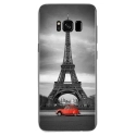 TPU0GALS8PLUSPARIS2CV - Coque souple pour Samsung Galaxy S8 Plus avec impression Motifs Paris et 2CV rouge