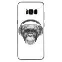 TPU0GALS8PLUSVIEUSINGECASQ - Coque souple pour Samsung Galaxy S8 Plus avec impression Motifs singe avec casque