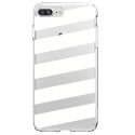 TPU0IP7PLUSBANDESBLANCHES - Coque souple pour Apple iPhone 7 Plus avec impression Motifs bandes blanches