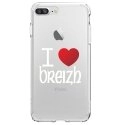 TPU0IP7PLUSCOEURBREIZH - Coque souple pour Apple iPhone 7 Plus avec impression Motifs coeur rouge I Love Breizh