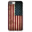TPU0IP7PLUSDRAPUSAVINTAGE - Coque souple pour Apple iPhone 7 Plus avec impression Motifs drapeau USA vintage