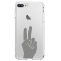 TPU0IP7PLUSMAINPEACE - Coque souple pour Apple iPhone 7 Plus avec impression Motifs main Peace and Love