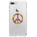 TPU0IP7PLUSPEACELOVE - Coque souple pour Apple iPhone 7 Plus avec impression Motifs Peace and Love fleuri