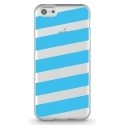 TPU0IPHONE5CBANDESBLEUES - Coque souple pour Apple iPhone 5C avec impression Motifs bandes bleues
