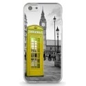 TPU0IPHONE5CCABINEUKJAUNE - Coque souple pour Apple iPhone 5C avec impression Motifs cabine téléphonique UK jaune