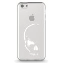 TPU0IPHONE5CCRANE - Coque souple pour Apple iPhone 5C avec impression Motifs crâne blanc