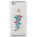 TPU0IPHONE5CPAPILLONS - Coque souple pour Apple iPhone 5C avec impression Motifs papillons colorés