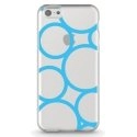 TPU0IPHONE5CRONDSBLEUS - Coque souple pour Apple iPhone 5C avec impression Motifs ronds bleus