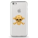 TPU0IPHONE5CSKULLOR - Coque souple pour Apple iPhone 5C avec impression Motifs tête de mort aspect or