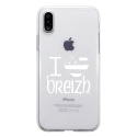 TPU0IPHONEXDRAPBREIZH - Coque souple pour Apple iPhone X avec impression Motifs drapeau Breton I Love Breizh
