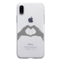 TPU0IPHONEXMAINCOEUR - Coque souple pour Apple iPhone X avec impression Motifs mains en forme de coeur