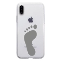 TPU0IPHONEXPIED - Coque souple pour Apple iPhone X avec impression Motifs empreinte de pied