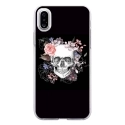 TPU0IPHONEXSKULLFLOWER - Coque souple pour Apple iPhone X avec impression Motifs skull fleuri
