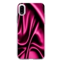 TPU0IPHONEXSOIEROSE - Coque souple pour Apple iPhone X avec impression Motifs soie drapée rose