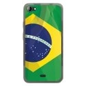 TPU0JIMMYDRAPBRESIL - Coque Souple en gel transparente pour Wiko Jimmy avec impression Motifs drapeau du Brésil