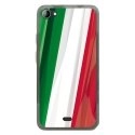 TPU0JIMMYDRAPITALIE - Coque Souple en gel transparente pour Wiko Jimmy avec impression Motifs drapeau de l'Italie