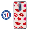TPU0NOKIA51LIPS - Coque souple pour Nokia 5-1 avec impression Motifs lèvres et coeurs rouges