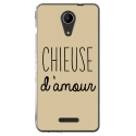 TPU0TOMMY2CHIEUSETAUPE - Coque souple pour Wiko Tommy 2 avec impression Motifs Chieuse d'Amour taupe