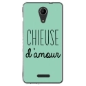 TPU0TOMMY2CHIEUSETURQUOISE - Coque souple pour Wiko Tommy 2 avec impression Motifs Chieuse d'Amour turquoise
