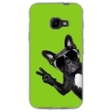TPU0XCOVER4CHIENVVERT - Coque souple pour Samsung Galaxy XCover 4 avec impression Motifs chien à lunettes sur fond vert