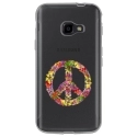 TPU0XCOVER4PEACELOVE - Coque souple pour Samsung Galaxy XCover 4 avec impression Motifs Peace and Love fleuri