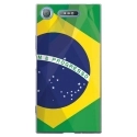 TPU0XPERIAXZ1DRAPBRESIL - Coque souple pour Sony Xperia XZ1 avec impression Motifs drapeau du Brésil