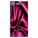 TPU0XPERIAXZ1SOIEROSE - Coque souple pour Sony Xperia XZ1 avec impression Motifs soie drapée rose
