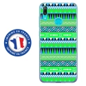 TPU0Y62019AZTEQUEBLEUVER - Coque souple pour Huawei Y6 (2019) avec impression Motifs aztèque bleu et vert