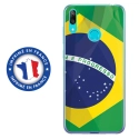 TPU0Y72019DRAPBRESIL - Coque souple pour Huawei Y7 (2019) avec impression Motifs drapeau du Brésil
