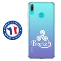 TPU0Y72019TRISKEL - Coque souple pour Huawei Y7 (2019) avec impression Motifs Triskel Celte blanc