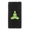 TPU1ASCENDP8BOUDDHAVERT - Coque Souple en gel noir pour Huawei Ascend P8 avec impression Motifs bouddha vert