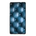 TPU1ASCENDP8CAPITONEBLEU$ - Coque Souple en gel noir pour Huawei Ascend P8 avec impression Motifs effet capitonné bleu