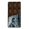 TPU1ASCENDP8CHOCOLAT - Coque Souple en gel noir pour Huawei Ascend P8 avec impression Motifs tablette de chocolat