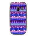 TPU1ASHA302AZTEQUEBLEUVIO - Coque souple pour Nokia Asha 302 avec impression Motifs aztèque bleu et violet
