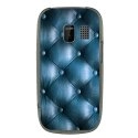 TPU1ASHA302CAPITONBLEU - Coque souple pour Nokia Asha 302 avec impression Motifs effet capitonné bleu