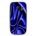 TPU1ASHA302SOIEBLEU - Coque souple pour Nokia Asha 302 avec impression Motifs soie drapée bleu