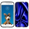 TPU1COREPRIMESOIEBLEU - Coque Souple en gel noir pour Samsung Galaxy Core Prime avec impression Motifs soie drapée bleue
