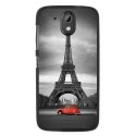 TPU1DES526PARIS2CV - Coque souple pour HTC Desire 526 avec impression Motifs Paris et 2CV rouge
