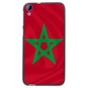 TPU1DES820DRAPMAROC - Coque Souple en gel noir pour HTC Desire 820 avec impression Motifs drapeau du Maroc