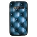 TPU1G318CAPITONBLEU - Coque Souple en gel pour Samsung Galaxy Trend 2 Lite avec impression effet capitonné bleu