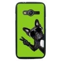 TPU1G318CHIENVVERT - Coque Souple en gel pour Samsung Galaxy Trend 2 Lite avec impression chien à lunettes sur fond vert