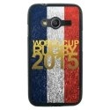 TPU1G318GOLDFRANCE - Coque Souple en gel pour Samsung Galaxy Trend 2 Lite avec impression logo rugby doré et drapeau de 