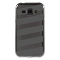 TPU1GALJ1BANDESGRISES - Coque souple pour Samsung Galaxy J1 SM-J100F avec impression Motifs bandes grises