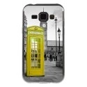 TPU1GALJ1CABINEUKJAUNE - Coque souple pour Samsung Galaxy J1 SM-J100F avec impression Motifs cabine téléphonique UK jaune