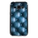 TPU1GALJ1CAPITONBLEU - Coque souple pour Samsung Galaxy J1 SM-J100F avec impression Motifs effet capitonné bleu