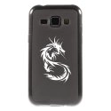 TPU1GALJ1DRAGONTRIBAL - Coque souple pour Samsung Galaxy J1 SM-J100F avec impression Motifs dragon tribal