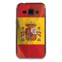 TPU1GALJ1DRAPESPAGNE - Coque souple pour Samsung Galaxy J1 SM-J100F avec impression Motifs drapeau de l'Espagne